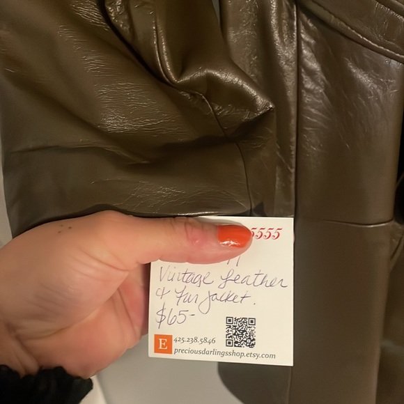 Real Leather trench coat with fur neckline - Picture 2 of 3